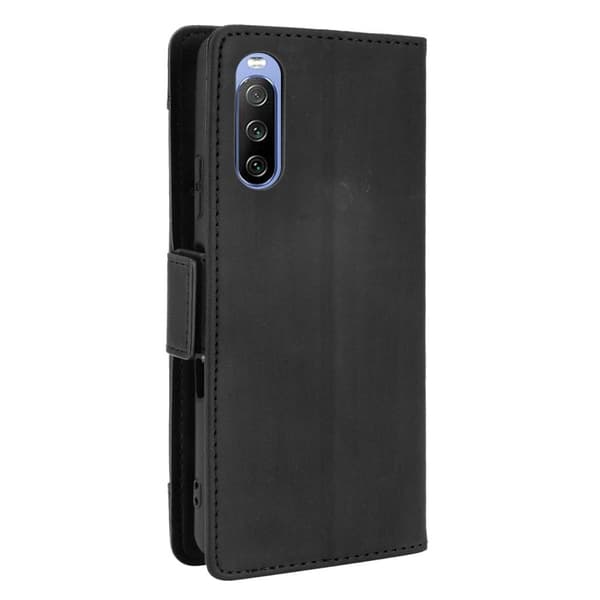 Lompakkoteline Käännettävä Puhelinkotelo Sony Xperia 10 III - Musta