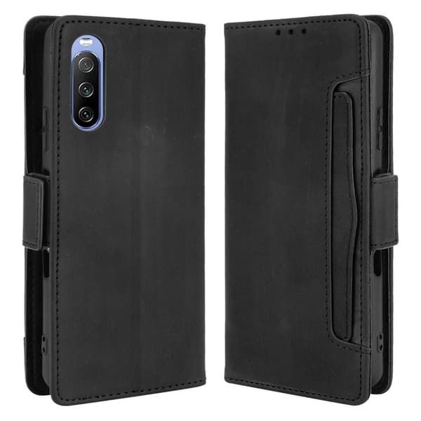 Lompakkoteline Käännettävä Puhelinkotelo Sony Xperia 10 III - Musta
