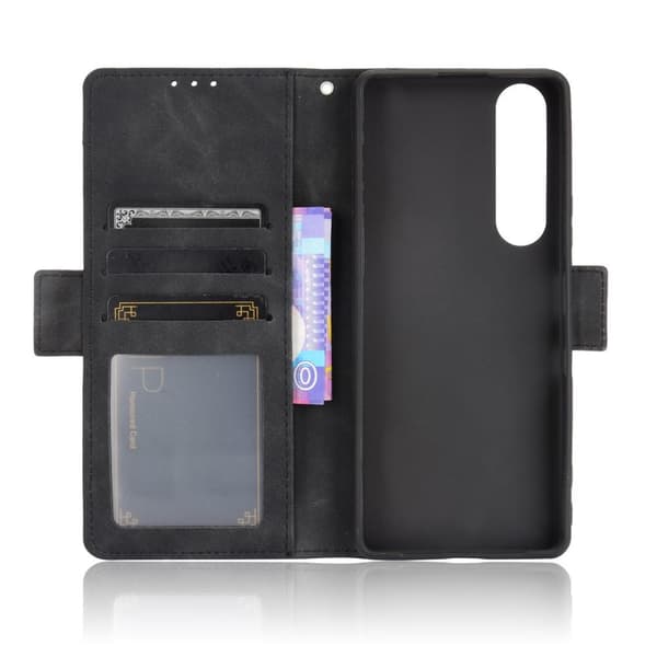 Wallet Stand Flip-telefonetui til Sony Xperia 1 III - Sort