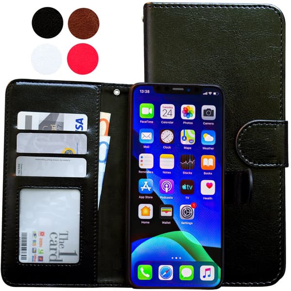 iPhone 11 Pro Max - Läderfodral / Skydd Black