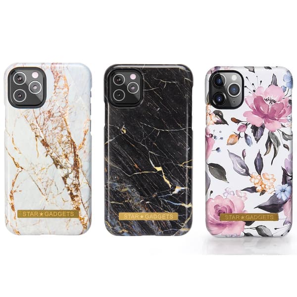 iPhone 11 Pro - Cover / Beskyttelse Flowers / Marble White