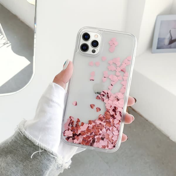 iPhone 12 Pro - Moving Glitter 3D Bling Kuori / Suoja