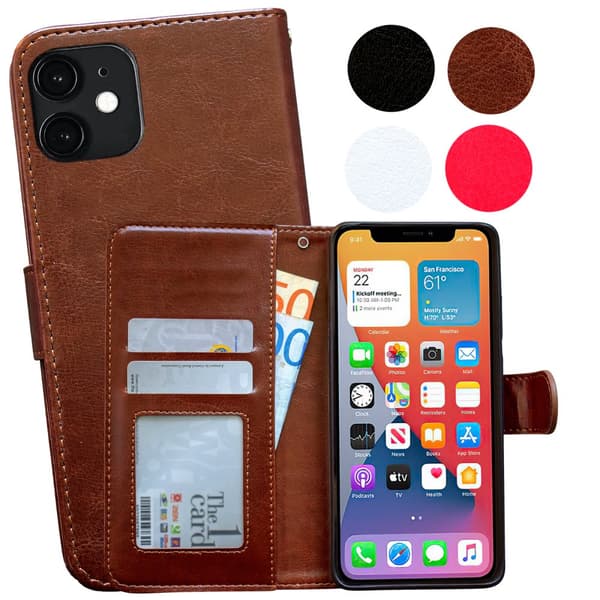 iPhone 12 Mini - Läderfodral / Skydd Brown