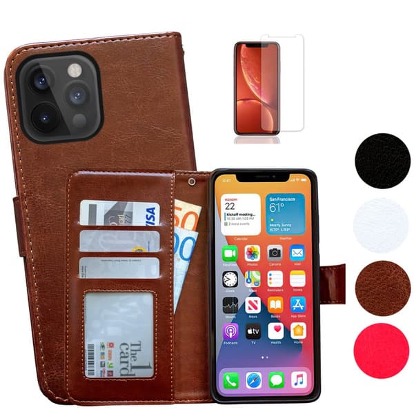 Beskyt din iPhone 12 Pro Max - Læder Etui Black