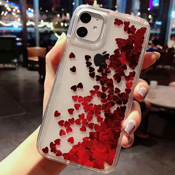 iPhone 12 - Moving Glitter 3D Bling Cover / Beskyttelse