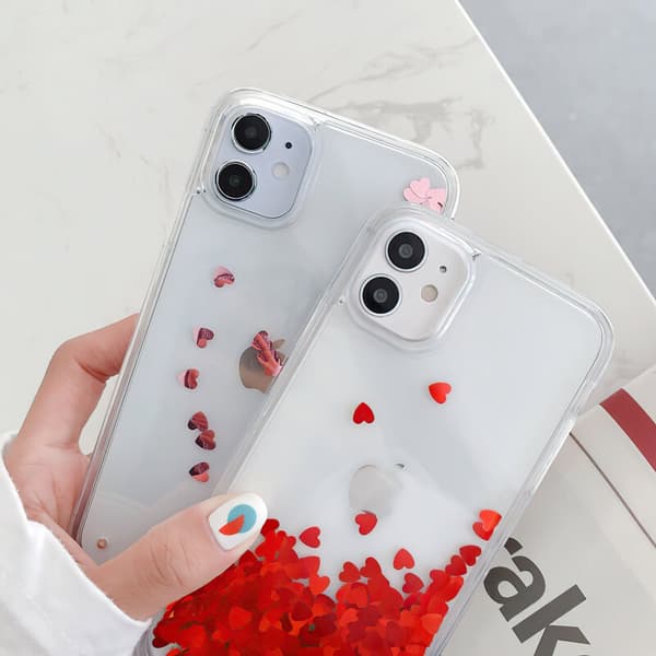 iPhone 12 - Moving Glitter 3D Bling Cover / Beskyttelse
