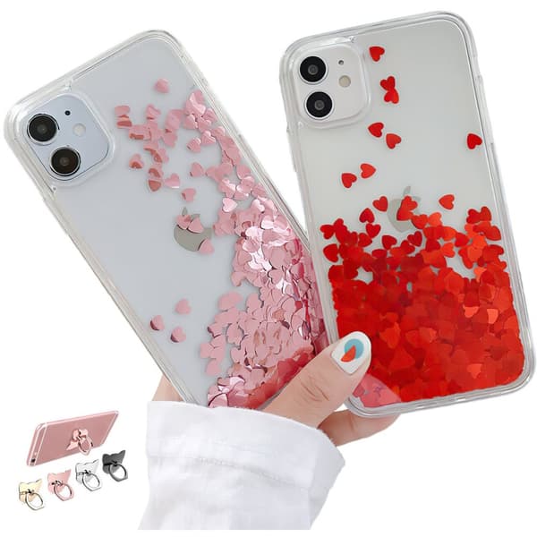 iPhone 12 - Moving Glitter 3D Bling Cover / Beskyttelse