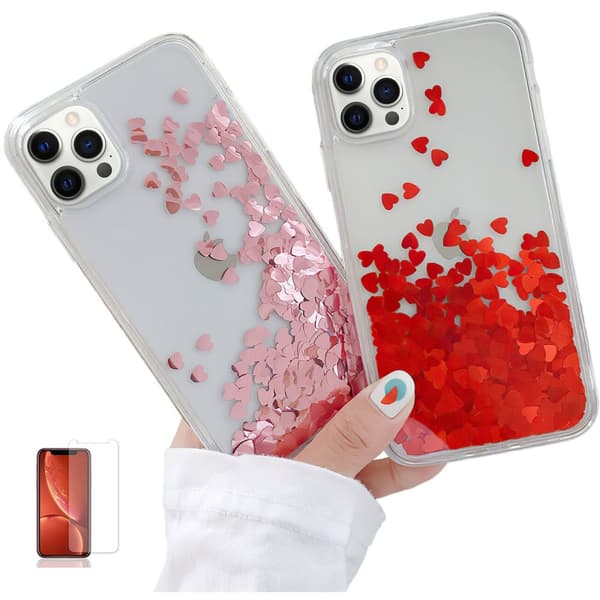 iPhone 12 Pro - Moving Glitter 3D Bling Cover / Beskyttelse