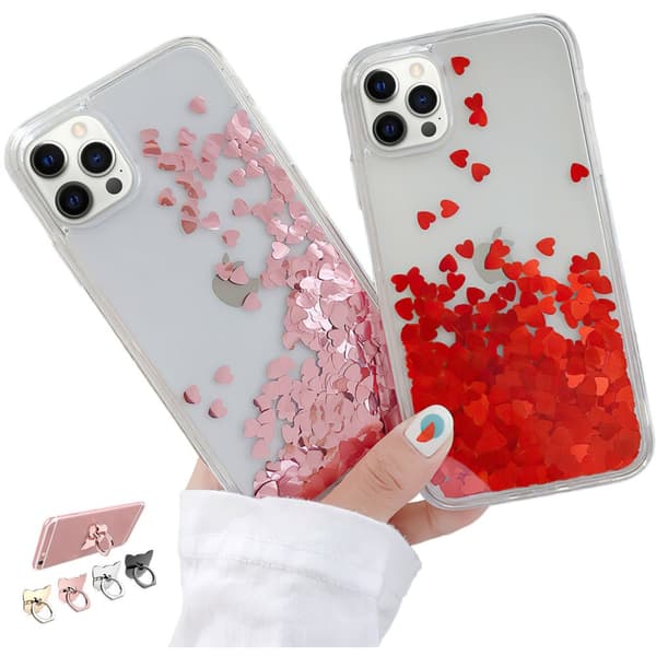 iPhone 12 Pro - Moving Glitter 3D Bling Cover / Beskyttelse