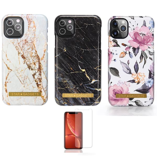 iPhone 11 Pro - Cover / Beskyttelse Flowers / Marble