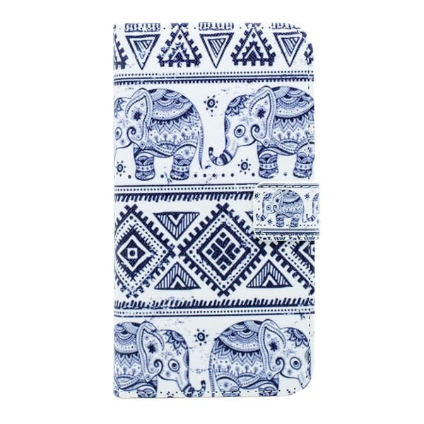Leather Wallet for Samsung Galaxy S6 Edge - Elephants
