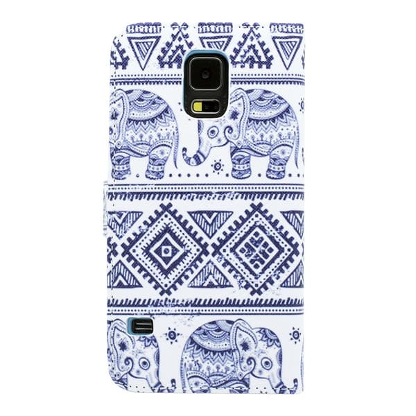 Leather Wallet for Samsung Galaxy S6 Edge - Elephants