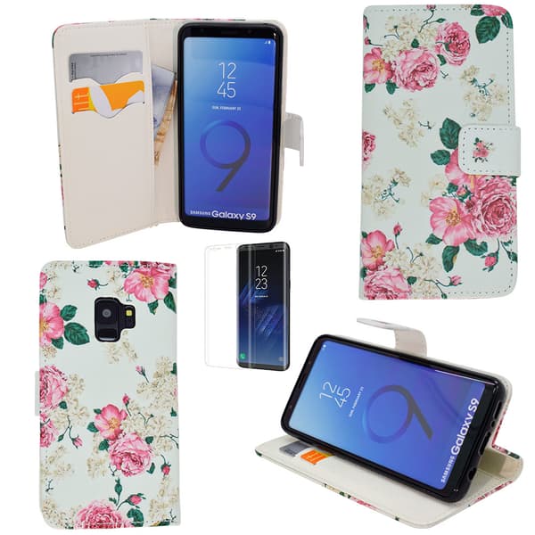 Samsung Galaxy S9 - PU Leather Wallet Case + Screen Protection