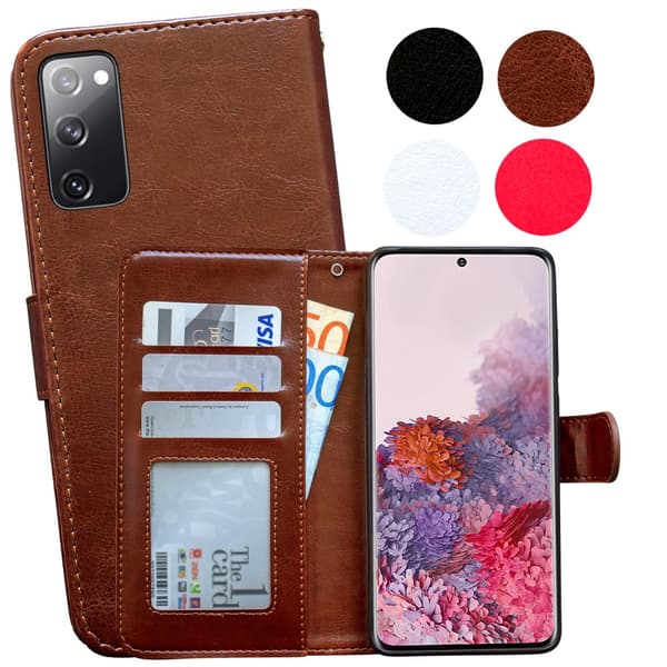 Samsung Galaxy S20 FE - Nahkakotelo / Suoja Brown