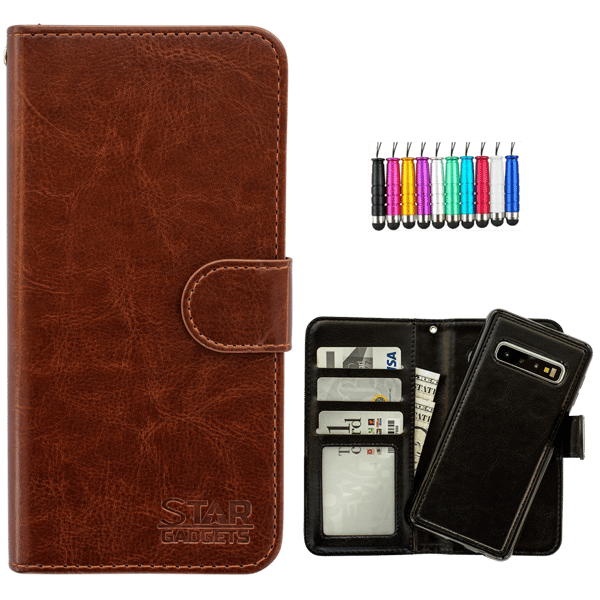 Samsung Galaxy S10 - Läderfodral / Skydd Brown