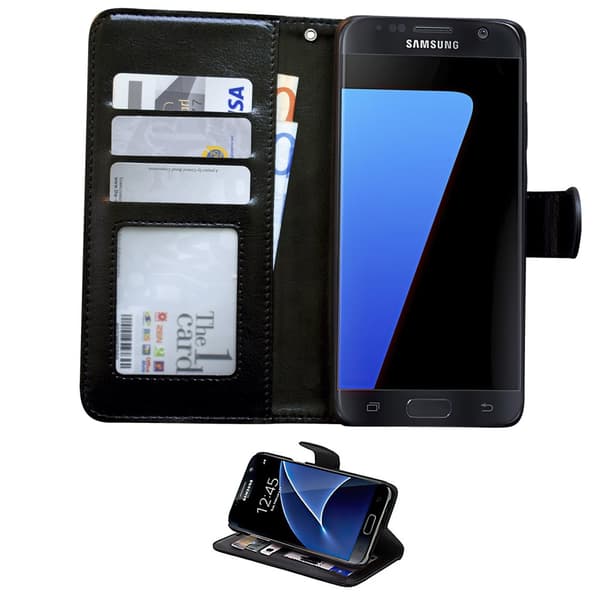 Protect your Samsung Galaxy S7 Edge - Leather Case & Wallet + Touch Pen
