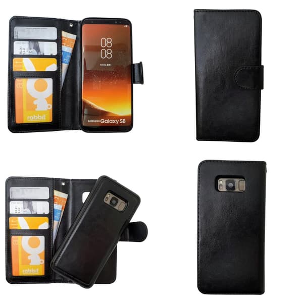 Samsung Galaxy S8 Plus - Leather Case/Wallet + Protection