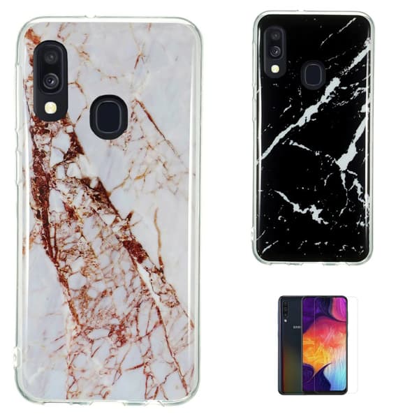 Samsung Galaxy A40 - Skal / Skydd / Marmor Black