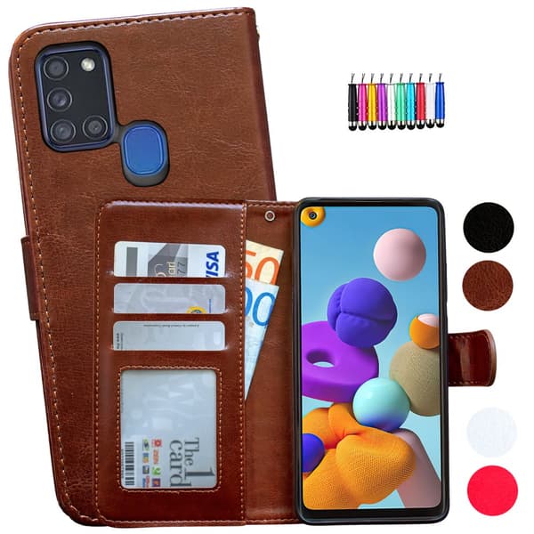 Samsung Galaxy A21s - Læder cover / Beskyttelse