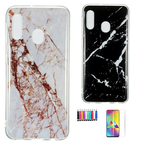 Suojaa Samsung Galaxy A20esi marmorikotelolla White
