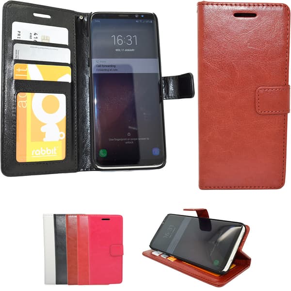 Samsung Galaxy S8 Plus - Leather Case/Wallet + Touch Pen