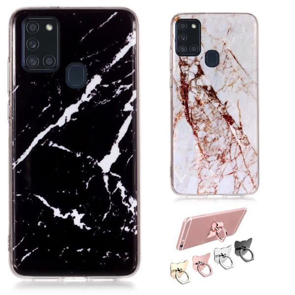 Samsung Galaxy A21s - Skal / Skydd / Marmor White