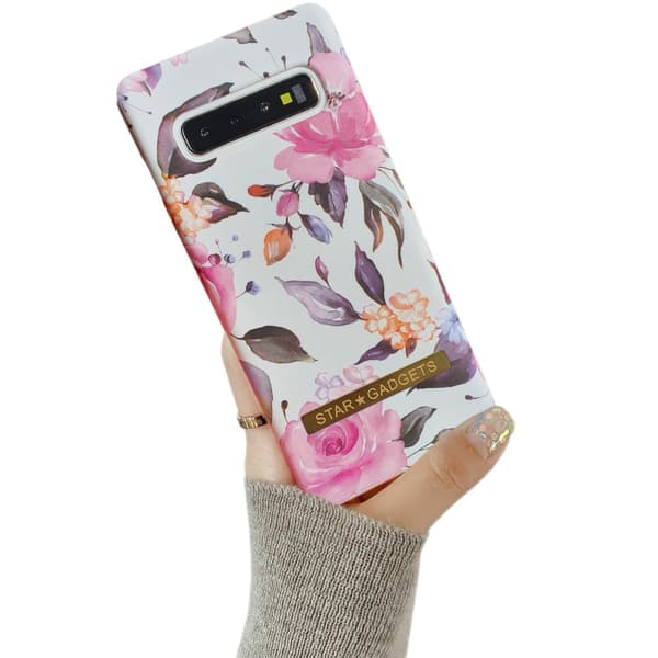 Samsung Galaxy S10 - Skal / Skydd / Blommor / Marmor