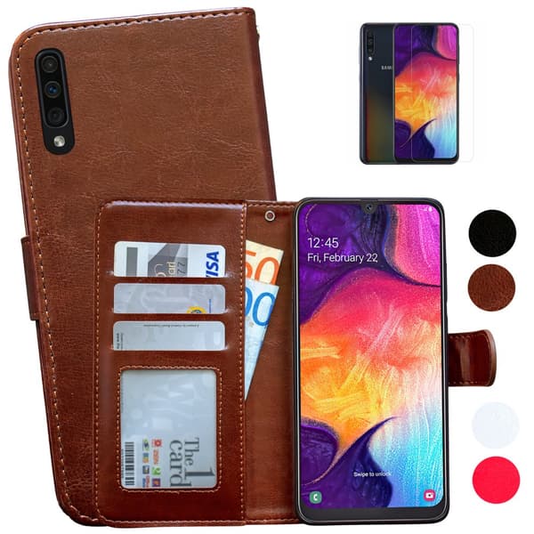 Samsung Galaxy A50 - Läderfodral / Skydd Brown
