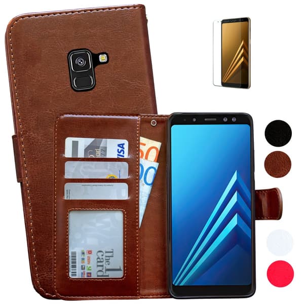 Samsung Galaxy A8 2018 - Nahkakotelo / Suoja Black