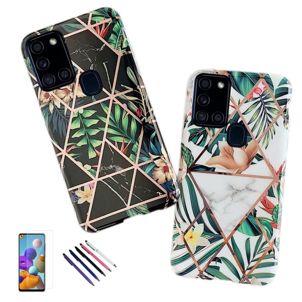 Samsung Galaxy A21s - Geometric Flower Case Black