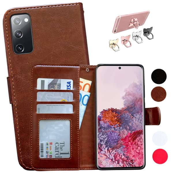 Suojaa Galaxy S20 FE - Nahkakotelo Brown