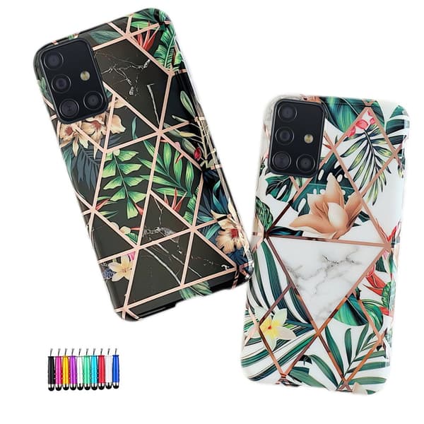 Samsung Galaxy A51 - Geometric Flower Case Black
