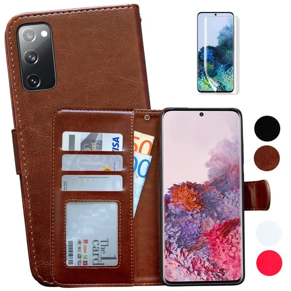 Samsung Galaxy S20 FE - Nahkakotelo / Suoja Brown