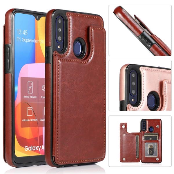 Samsung Galaxy A20S - Praktiskt Stilrent Skal med Korthållare