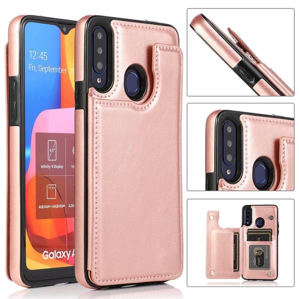 Samsung Galaxy A20S - Praktiskt Stilrent Skal med Korthållare