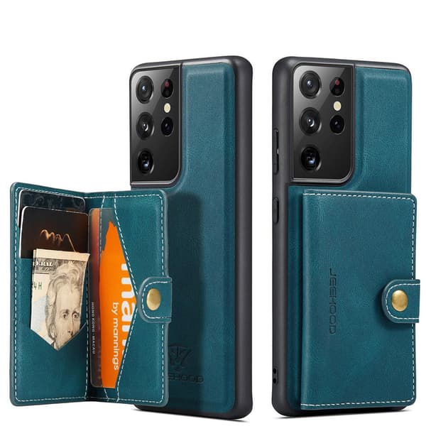 Samsung Galaxy S21 Ultra - Genomtänkt Skal med Korthållare
