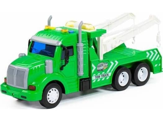Polesie Polesie 86594 "Profi" motoriserad evakueringsbil, grön, ljus, ljud i låda