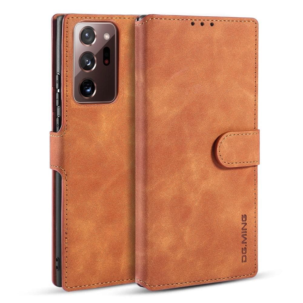 DG.MING Leather Fodral Till Galaxy Note 20 Ultra - Brun