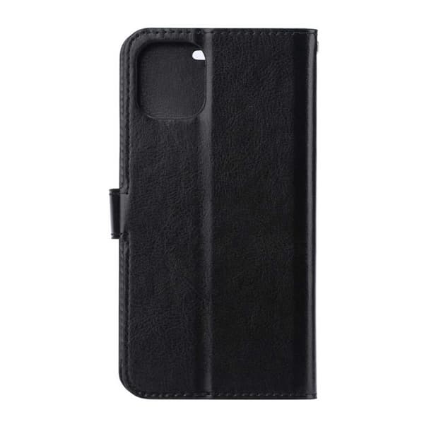 iPhone 12 Plånboksfodral Svart Läder Skinn Fodral