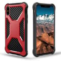 Miniatyrbild 2 av 5: Carbon Fiber Texture 2-in-1 mobilskal med bältesfodral iPhone XS / X - Röd