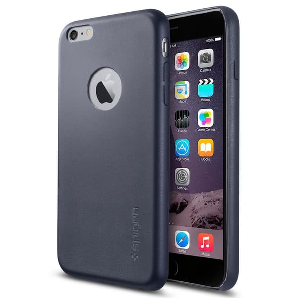 SPIGEN Leather Fit Skal till Apple iPhone 6(S) Plus - Blå