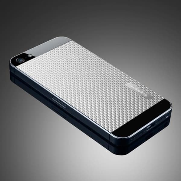 Spigen Skin Guard Carbon Skin till Apple iPhone 5/5S/SE (Grå) + Skärmskydd