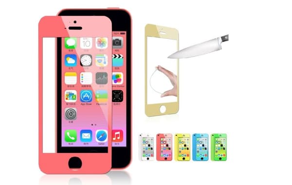 Colored Härdat Glas Skärmskydd till Apple iPhone 4 / 4S - Ljus Grön