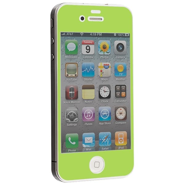Colored Härdat Glas Skärmskydd till Apple iPhone 4 / 4S - Ljus Grön