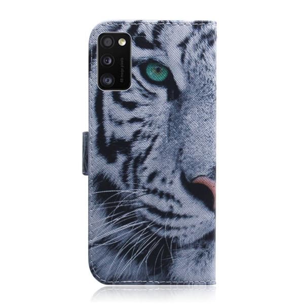 Lompakkokotelo Samsung Galaxy A02s - Valkoinen Tiikeri