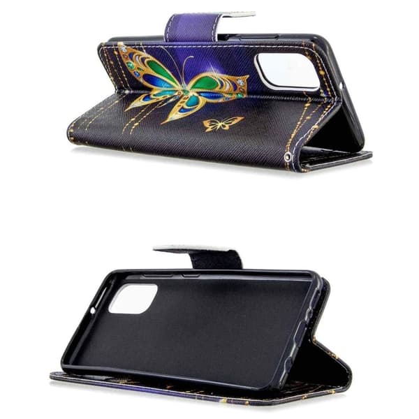 Lompakkokotelo Samsung Galaxy A02s - Kultainen Perhonen