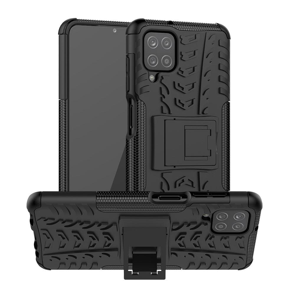Tyre Kick-Stand Mobilskal Samsung Galaxy A12 - Svart