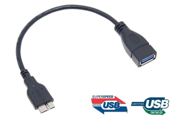 USB 2.0 USB Host / OTG Adapter Kabel for Samsung Galaxy Note 3 (Svart)