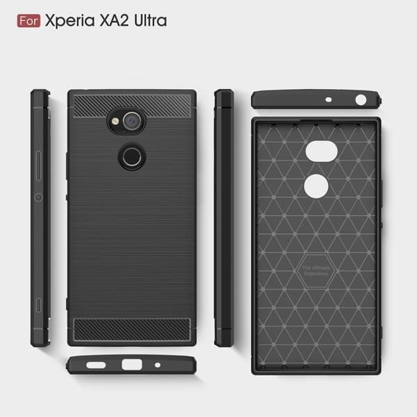 Carbon Brushed Mobilskal till Sony Xperia XA2 Ultra - Grå
