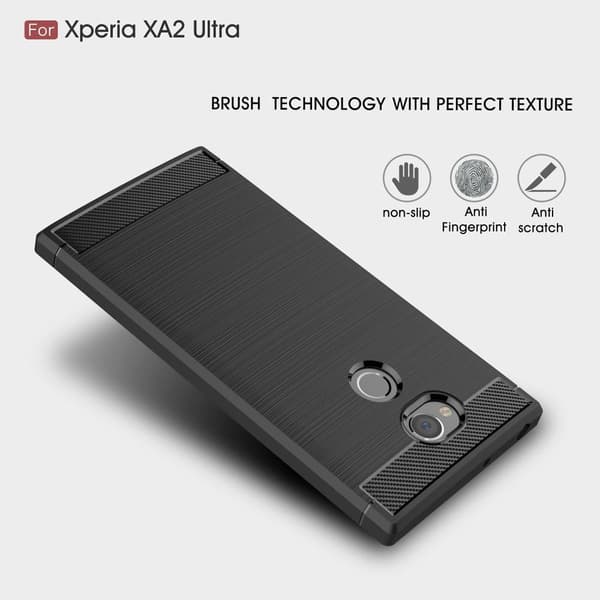 Carbon Brushed Mobilskal till Sony Xperia XA2 Ultra - Grå